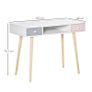 Kids Wooden Study Table Writing Desk with Drawer Ergonomic 39 x 19 x 30 White and Pink Image 2