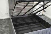New Ottoman Storage Upholstered Bed Frame Double &amp; King Size
