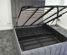 New Ottoman Storage Upholstered Bed Frame Double & King Size