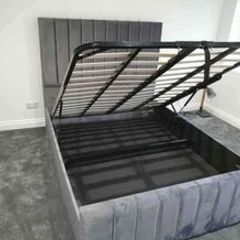 New Ottoman Storage Upholstered Bed Frame Double & King Size