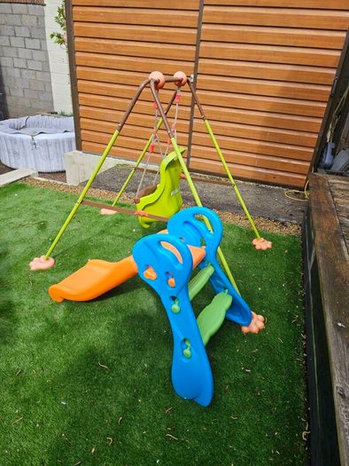 kids outdoor slide and swing