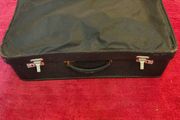 Vintage Mid-Century Black Rexine Suitcase