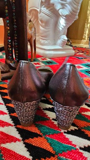 Cristina Firenze silver leather wedges 37.5