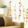 Nice Rose and Poppy Flower Mural Art DIY Decal Wall Stickers Image 2