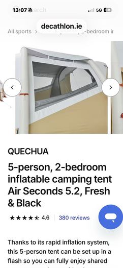 Quechua 5 Person 2 Bed Inflatable
