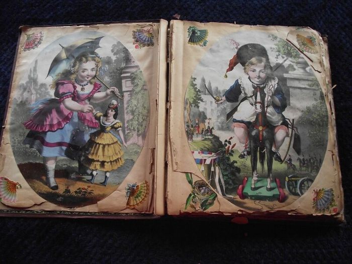 Victorian/Edwardian Album of colourful scraps - Circa 1890's/1900's