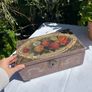 Hand painted wooden box with roses and cherubs Image 2