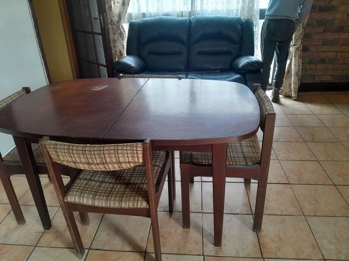 Mahogany tables / chairs / drinks cabinet