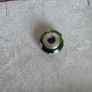 Pandora green glass charm with white flower design very good condition hallmarked Image 8
