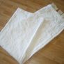 White  curtains with print on. Image 2