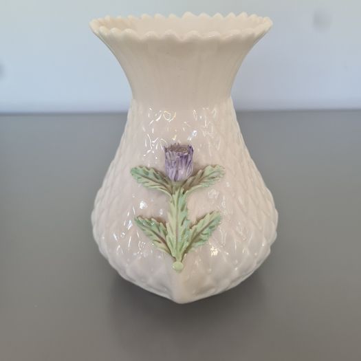 Vase Belleek Purple THISTLE