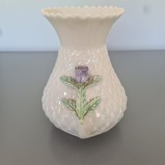 Vase Belleek Purple THISTLE