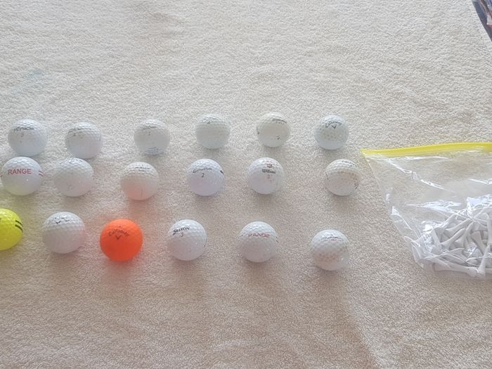 Golf balls and tees.