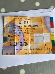 Old concert ticket - Bottom