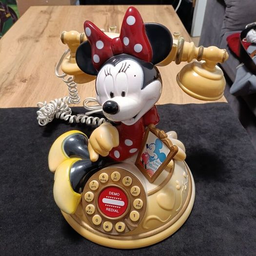 Vintage 1990s Minnie Mouse Desk Telephone Push Button Talking Phone Disney