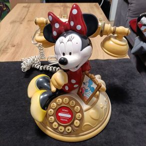 Vintage 1990s Minnie Mouse Desk Telephone Push Button Talking Phone Disney