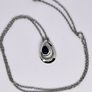 Blue Sapphire Pendant with Chain (Size 20) in Rhodium Overlay Sterling Silver 1.000 Ct. Image 3