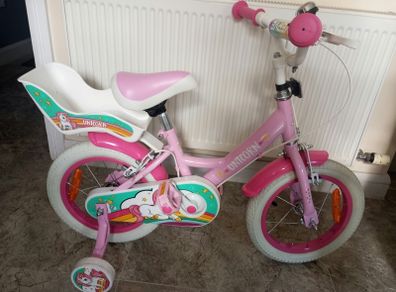 Kids unicorn bike size 14 inch wheels