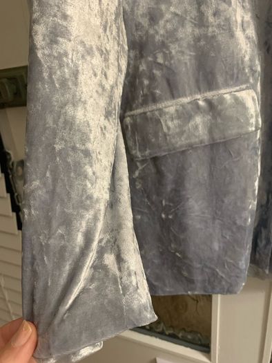 Silver crushed velvet blazer