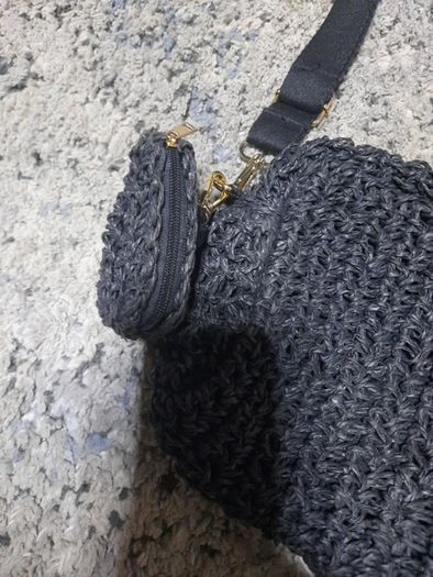 black handbag with matching purse