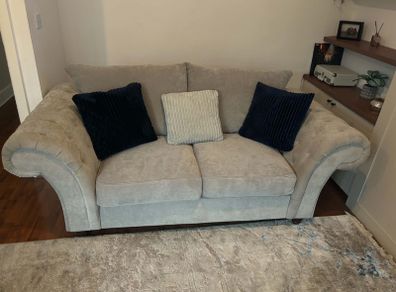 2 Seater Couch Silver Grey