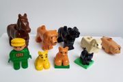 Vintage Lego Duplo Zoo / Farm Animals And Zoo Keeper