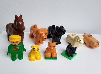 Vintage Lego Duplo Zoo / Farm Animals And Zoo Keeper