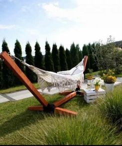 Lovely Large Hammock With Wooden Stand / Delivery
