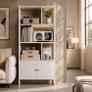 Bookcase with 4 open shelves modern two door Image 9