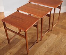 Danish Mid Century Modern Teak Nest Of Tables / B.C. Mobler, Vejle, Denmark, Vintage 1960s