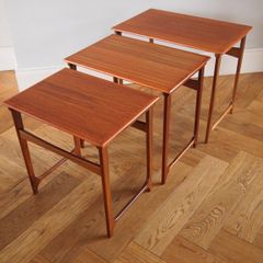 Danish Mid Century Modern Teak Nest Of Tables / B.C. Mobler, Vejle, Denmark, Vintage 1960s