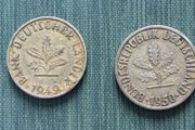 Rare 1949/50- German Republic 10 Peennig Coins