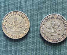 Rare 1949/50- German Republic 10 Peennig Coins