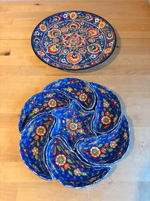 Turkish Hand-Painted Ceramic Meze or Tapas Serving Set HANDMADE 8 Piece RRP230