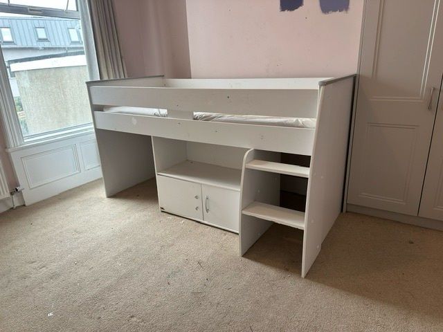 Kids Mid-Sleeper Cabin Bed with Built-In Storage FREE