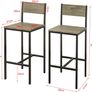 Bar Chairs set of 2  stools with back Image 2