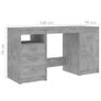 Desk Concrete Grey 140x50x76 cm Chipboard Image 2
