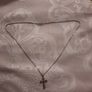 vintage sterling silver cross and chain Image 2