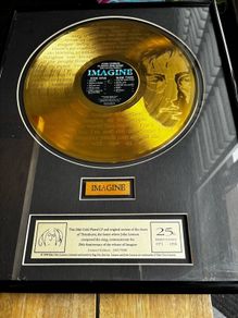 John Lennon Ltd Edition Imagine Gold Record RARE