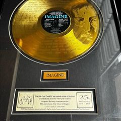 John Lennon Ltd Edition Imagine Gold Record RARE