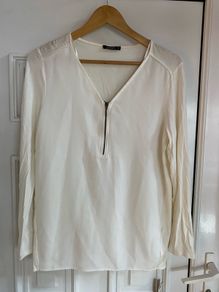 Zip front white top