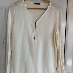 Zip front white top