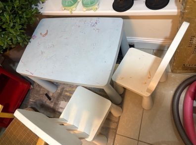 Ikea child table and chair