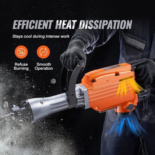 2200W Electric Demolition Jack Hammer Concrete Breaker with 4 Chisels