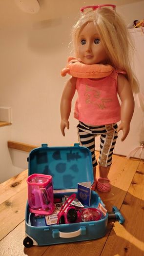 Our Generation Doll and travel case - all parts included & like new