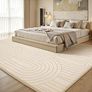 Living Room 120x160cm,3D Semicircular pattern Cream Area Rugs for Bedroom,Extra Large Rugs for living room,Machine Washable Anti Slip Short Pile Rug for Kids Room Bedroom Image 5