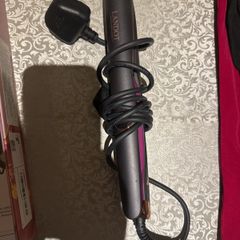 Near-New Hair Straightener & Curler - UK Plug with Original Box & Velvet Pouch