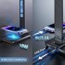 LED Desk Lamp with Wireless Charger, USB Charging Port, 5 Colors 5 Brightness Dimmable Eye-Caring Desk Lamp, Night Lights, Clock & Calendar & Temperature Table Lamp for Home Office MULTIPLE COLOURS AVAILABLE (FREE SHIPPING) Image 5