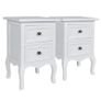 Nightstands 4 pcs with 2 Drawers MDF White Image 4