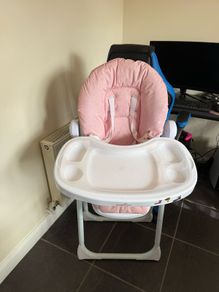 Babylo Hi Lo Convertible High Chair Pink Speckle
